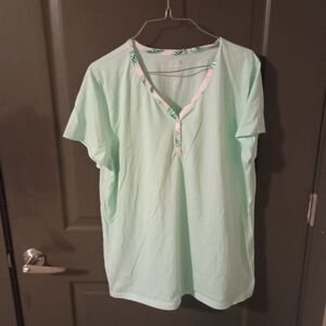 Croft & Barrow Light Green Short Sleeve Top